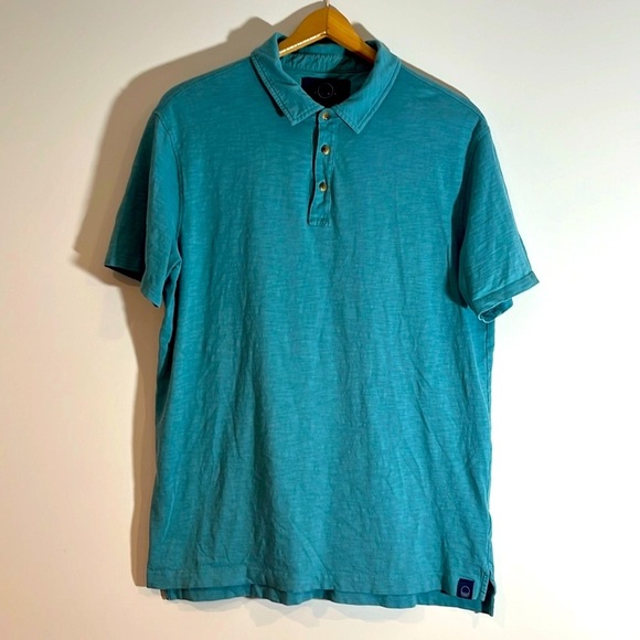 Even Tide Other - EVEN TIDE Men’s Large 100% Cotton Blue Short Sleeve Polo